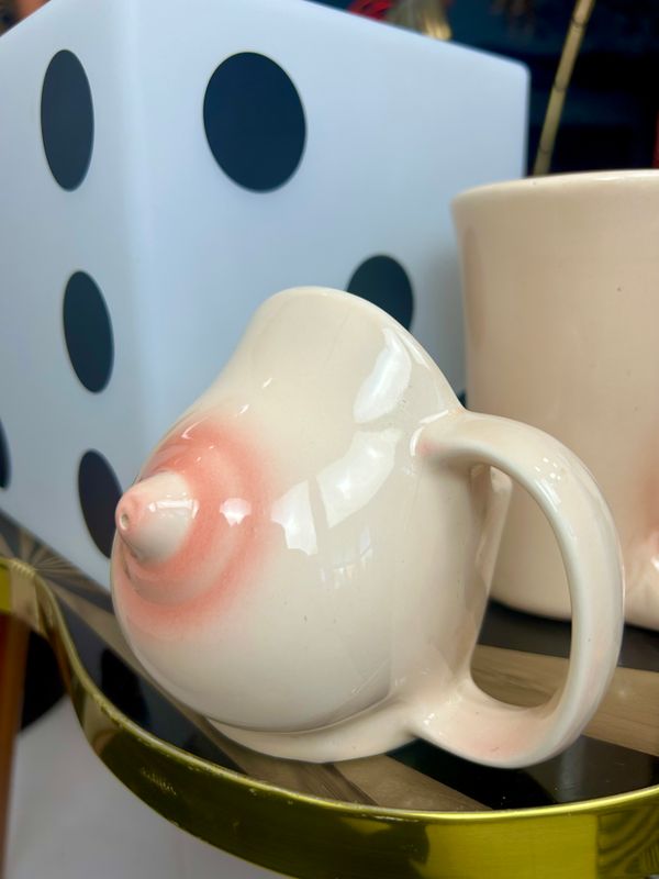 1980’s Naughty Novelty Ceramic Drinking Vessel ‘Boob Little Sipper’