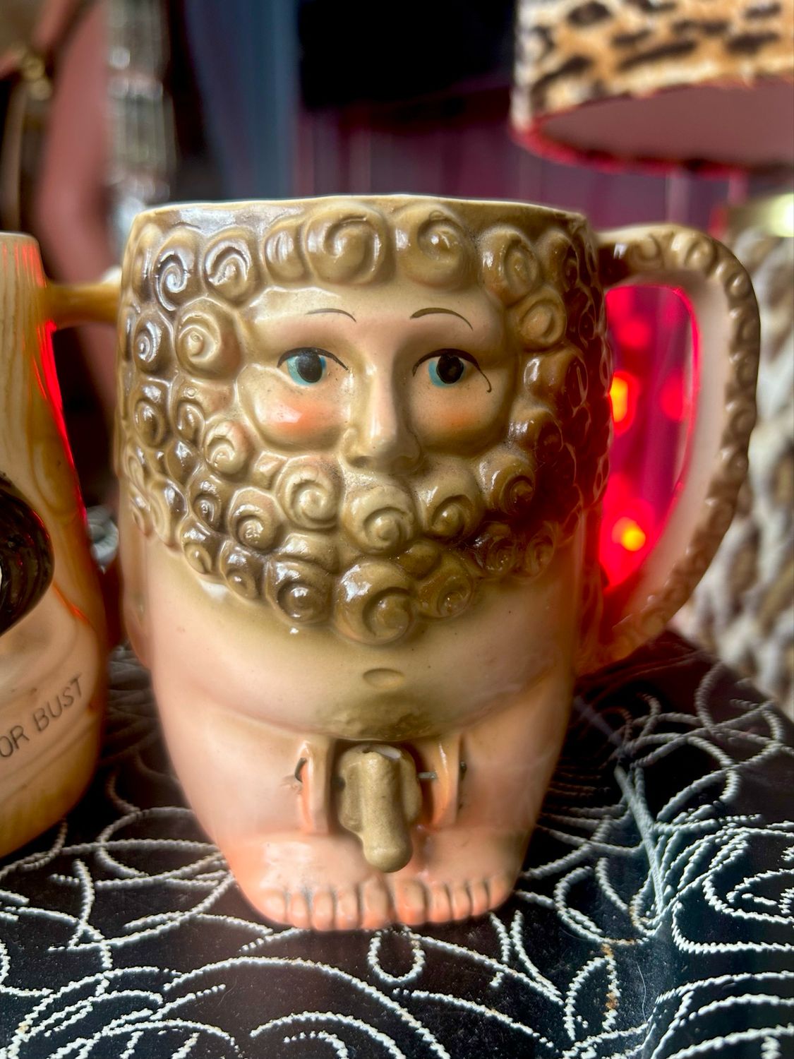 Mid Century Erotic Risqué Kitsch Ceramic Barware Nodder Tankard Japan Adam Mid Century Erotic Risqué Kitsch Ceramic Barware Nodder Tankard Japan Adam