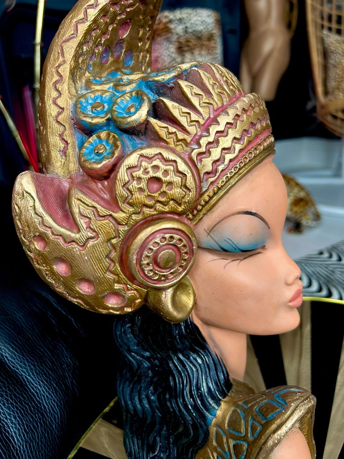 Mid Century 1960’s Tretchikoff Era Chalkware Large Bust Balinese Goddess 14” Mid Century 1960’s Tretchikoff Era Chalkware Large Bust Balinese Goddess 14”