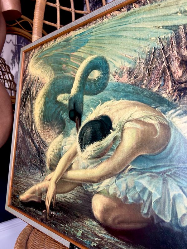 Vladimir Tretchikoff ‘The Dying Swan’ Alicia Markova Framed Original Board Print 27”x21”