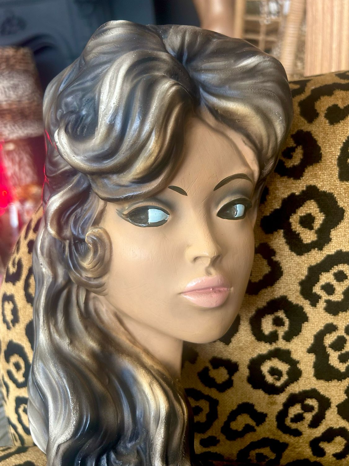 Mid Century 1960’s Original Chalkware Iconic Large Brigitte Bardot Wall Mask 12”