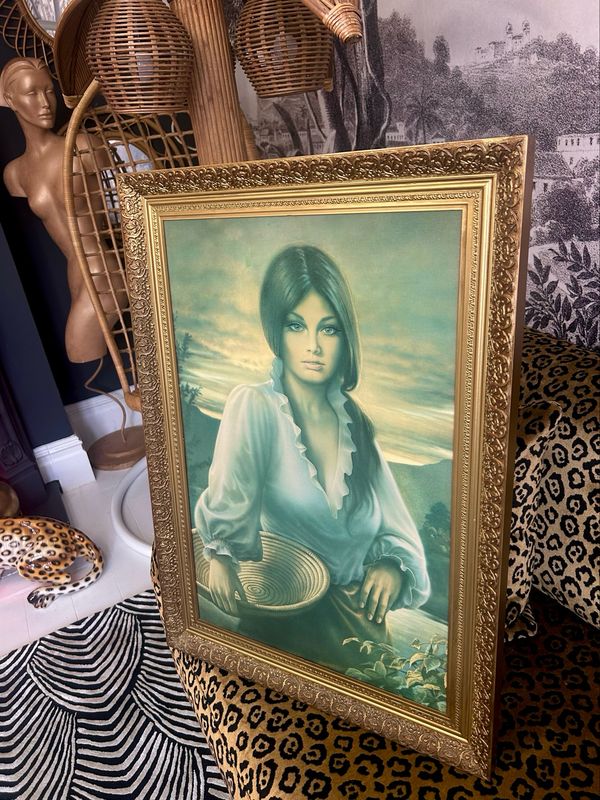 Mid Century Very Rare 1960’s Wanda By JH Lynch Plastic Resin Gold Ornate Frame