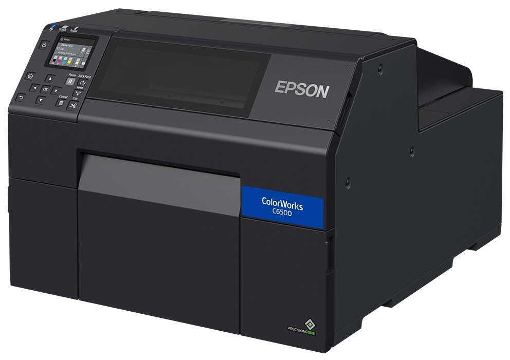 Epson ColorWorks C6500Pe (peeler module) 8 inch wide inkjet colour label printer - pigment based inks - vivid full colour labels direct from your computer - ordered on request