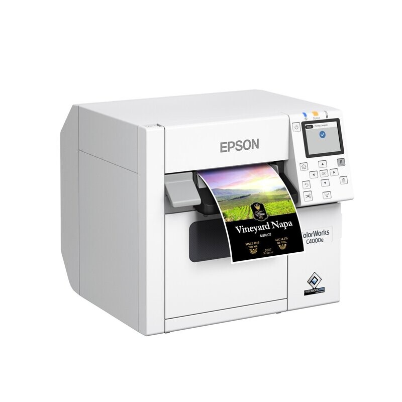 Epson ColorWorks CW-C4000e(bk)  inkjet colour label printer - pigment based inks - vivid full colour labels direct from your computer. ordered on request