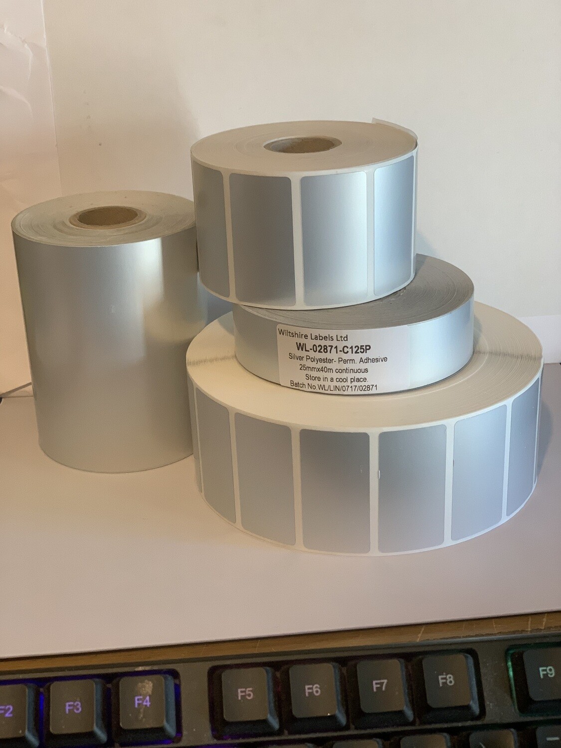 Gloss clear polyester - continuous 50mmx40metres on 25mm core