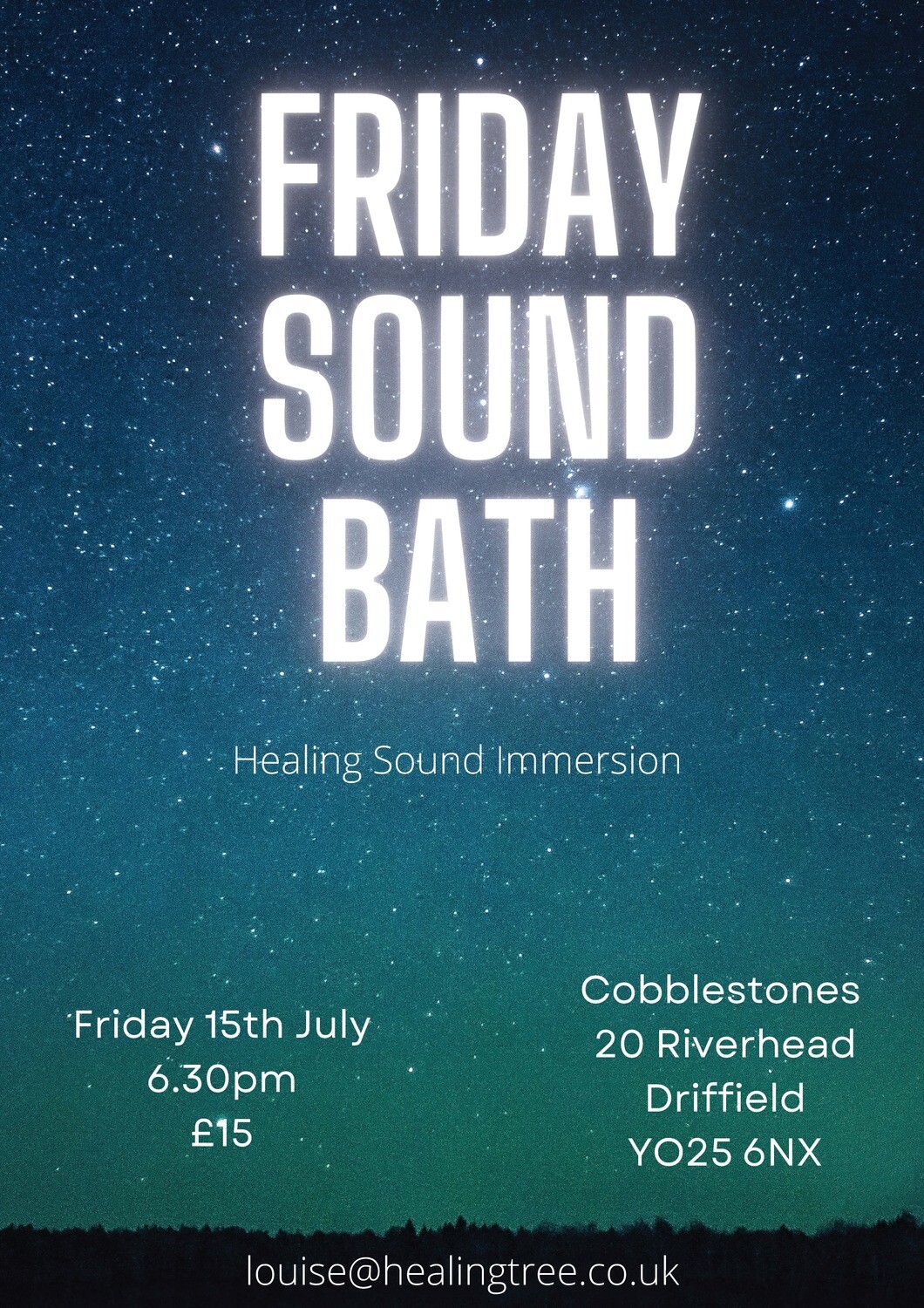 Friday Sound Bath, Fri 15 Jul 2022