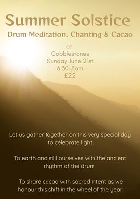 Summer Solstice Meditation, Chanting &amp; Drum Meditation with Cacao, Sun 21 Jun 2026