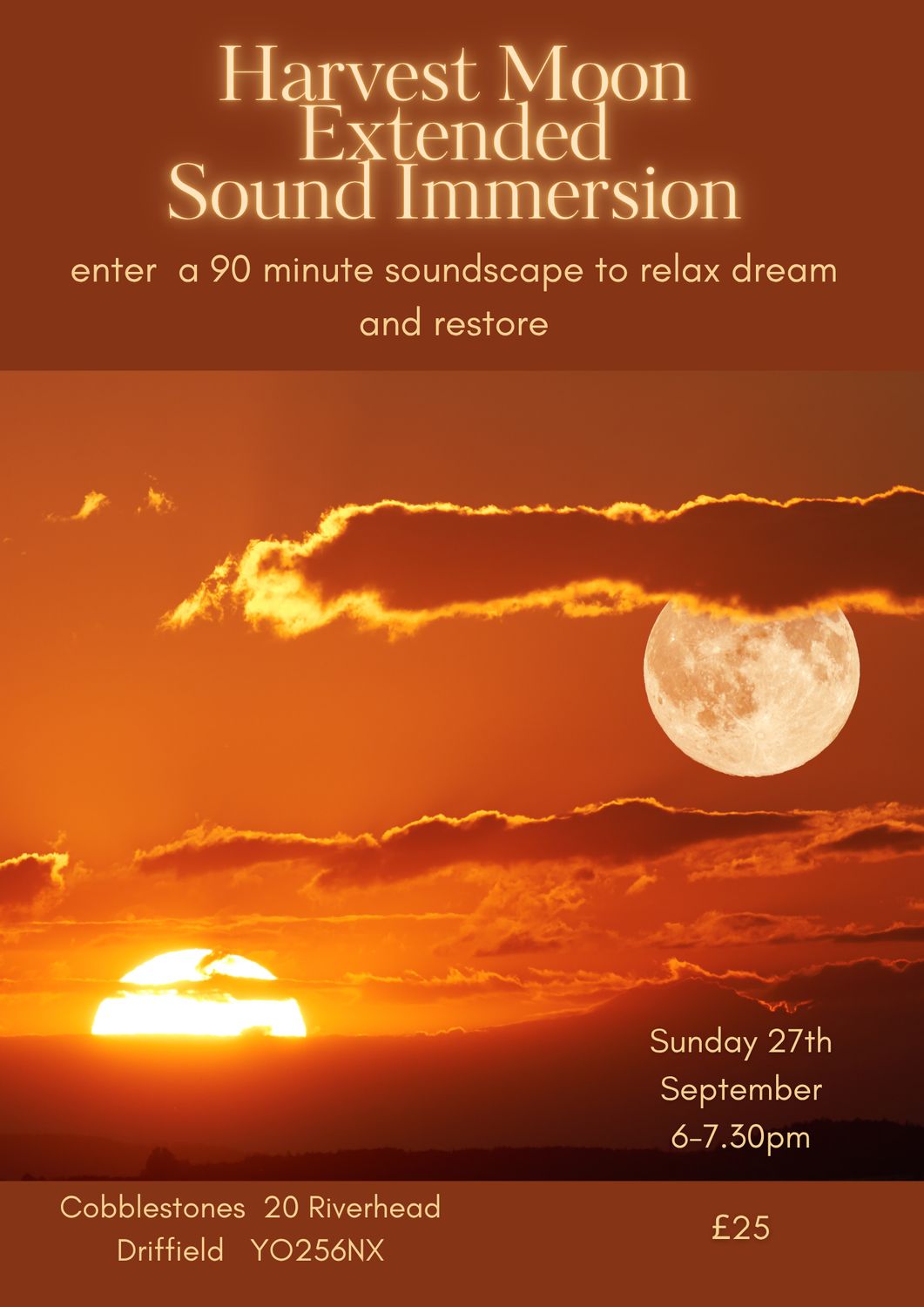 Harvest Moon Extended Evening Sound Immersion, Sun 27 Sep 2026