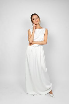 Brautkleid &quot;ANNI&quot; handgefertigt offwhite clean