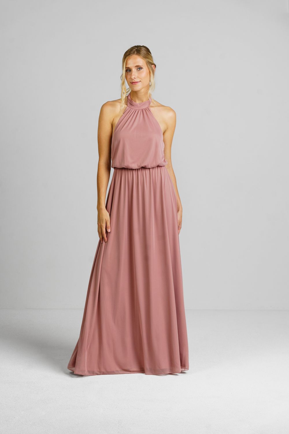 Abendkleid A-Linie Abendkleid &quot;Aurora&quot; in Altrosa mit Neckholder-Ausschnitt