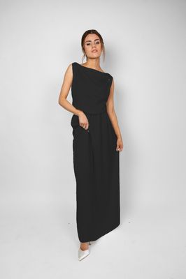 Abendkleid "ANNI" handgefertigt, schwarz clean