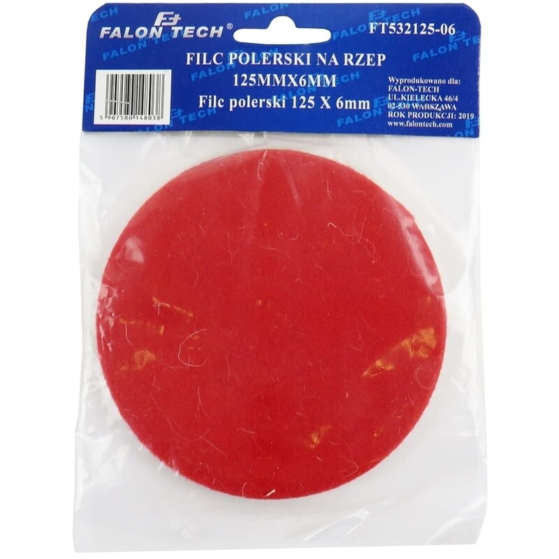 Polishing felt with velcro disc 125x6mm