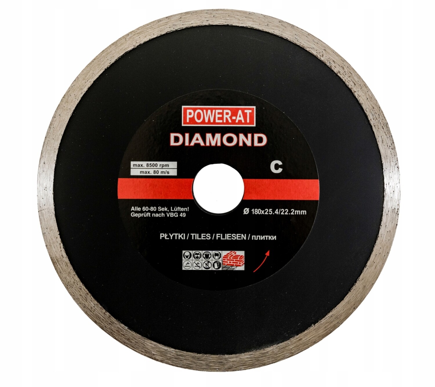 Diamond cutting disc 180mm