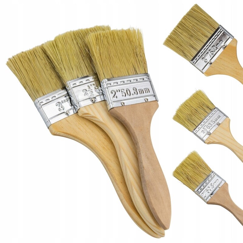 Set of flat painting brushes, 3 pcs