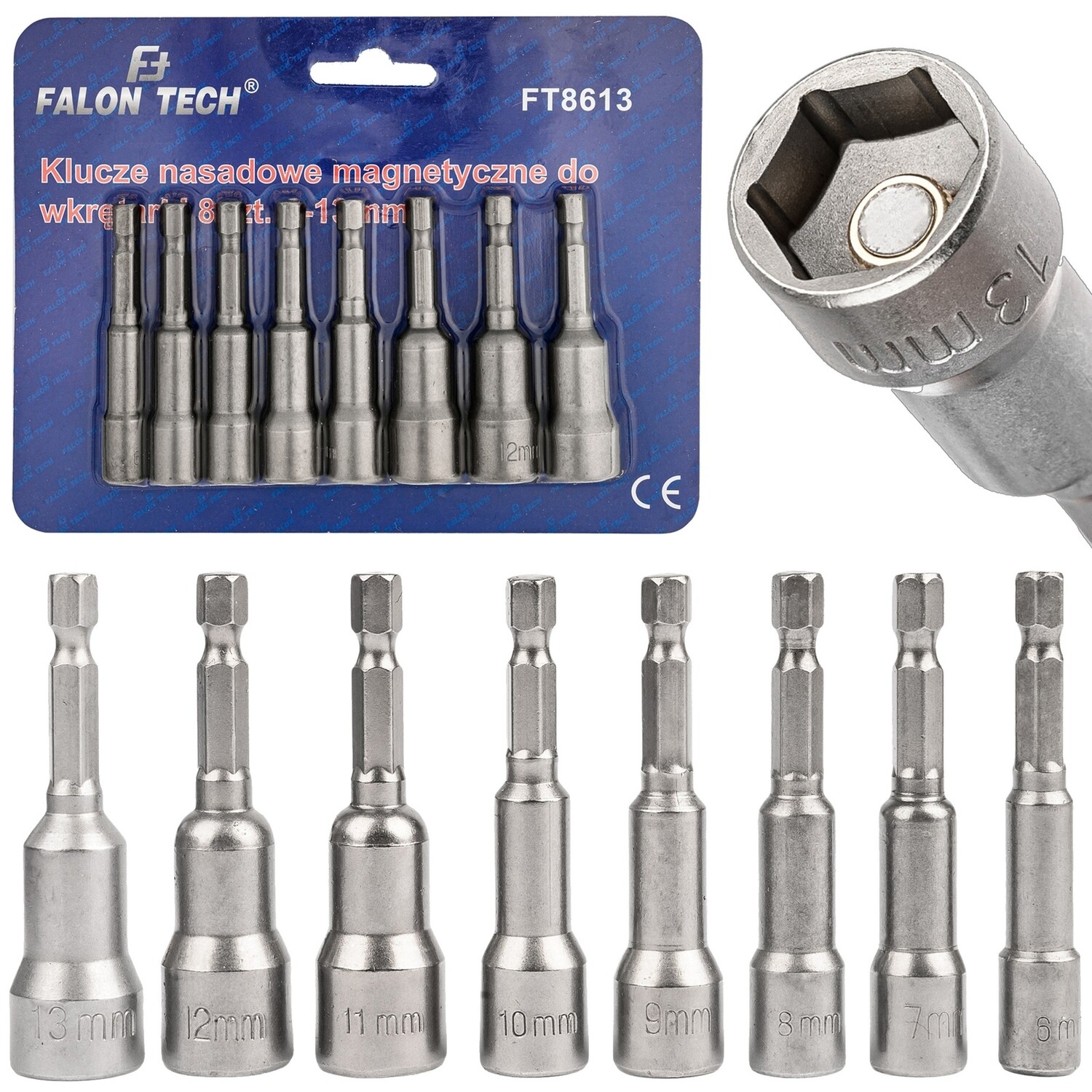 magnetic socket wrenches for screwdrivers 6-13 8 pcs