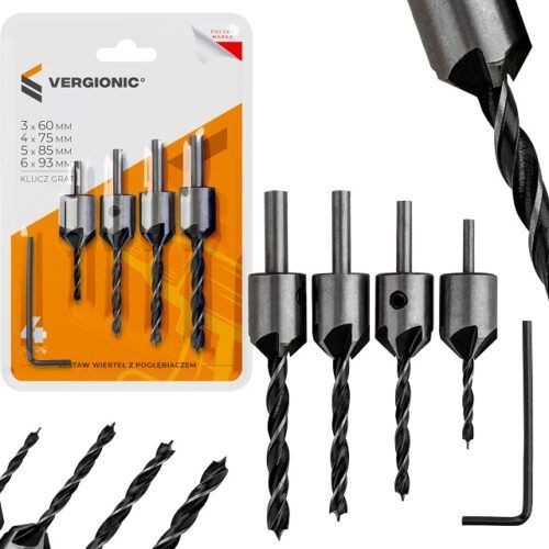 Drill bits with a countersink for wood