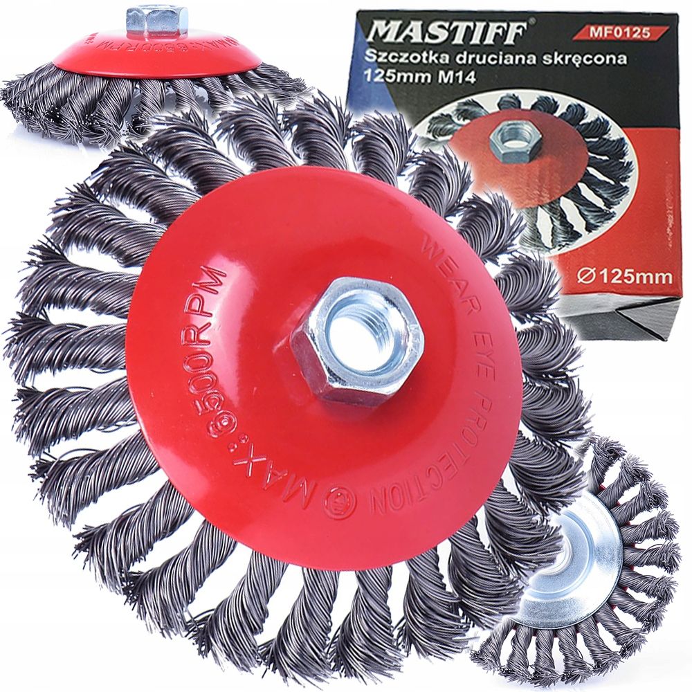 Wire brush for grinder 125mm twisted wire side
