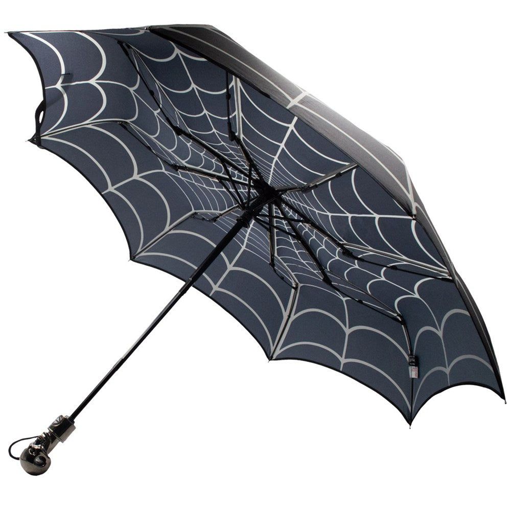Sombrilla Skull Handle Spiderweb Kreepsville