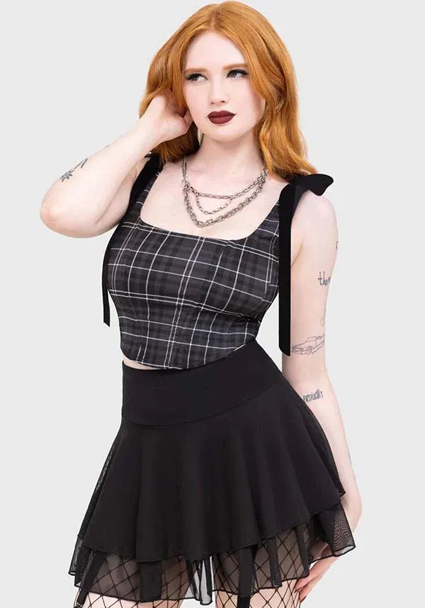 Tartan Flora Corset Top Killstar