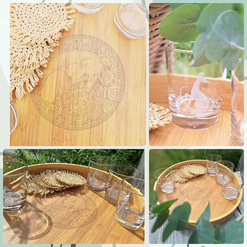 Plateau met glazen &amp; onderzetters