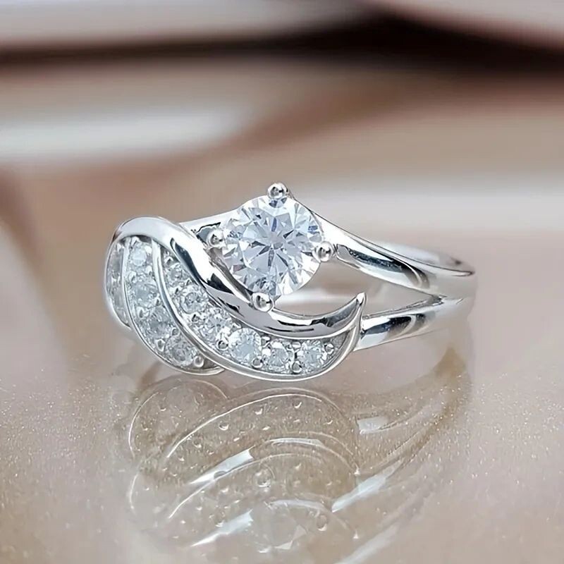 Beautiful 10k Angel Wing Ring For Her (Gold/Silver)