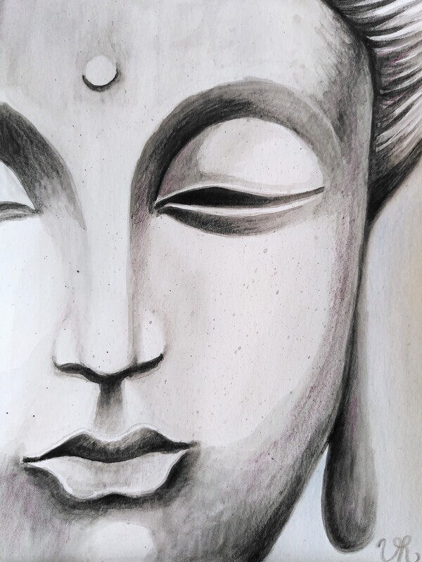 Aquarelle originale &quot;Bouddha&quot;
