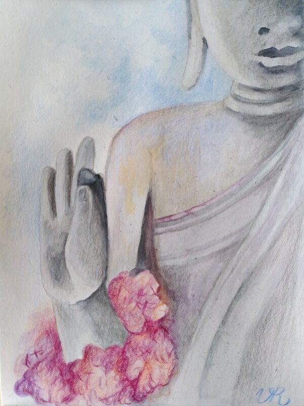 Aquarelle originale &quot;Bouddha 2&quot;
