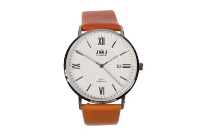 38SO1 - White Dial with Silver Case in Soft Orange leather Strap