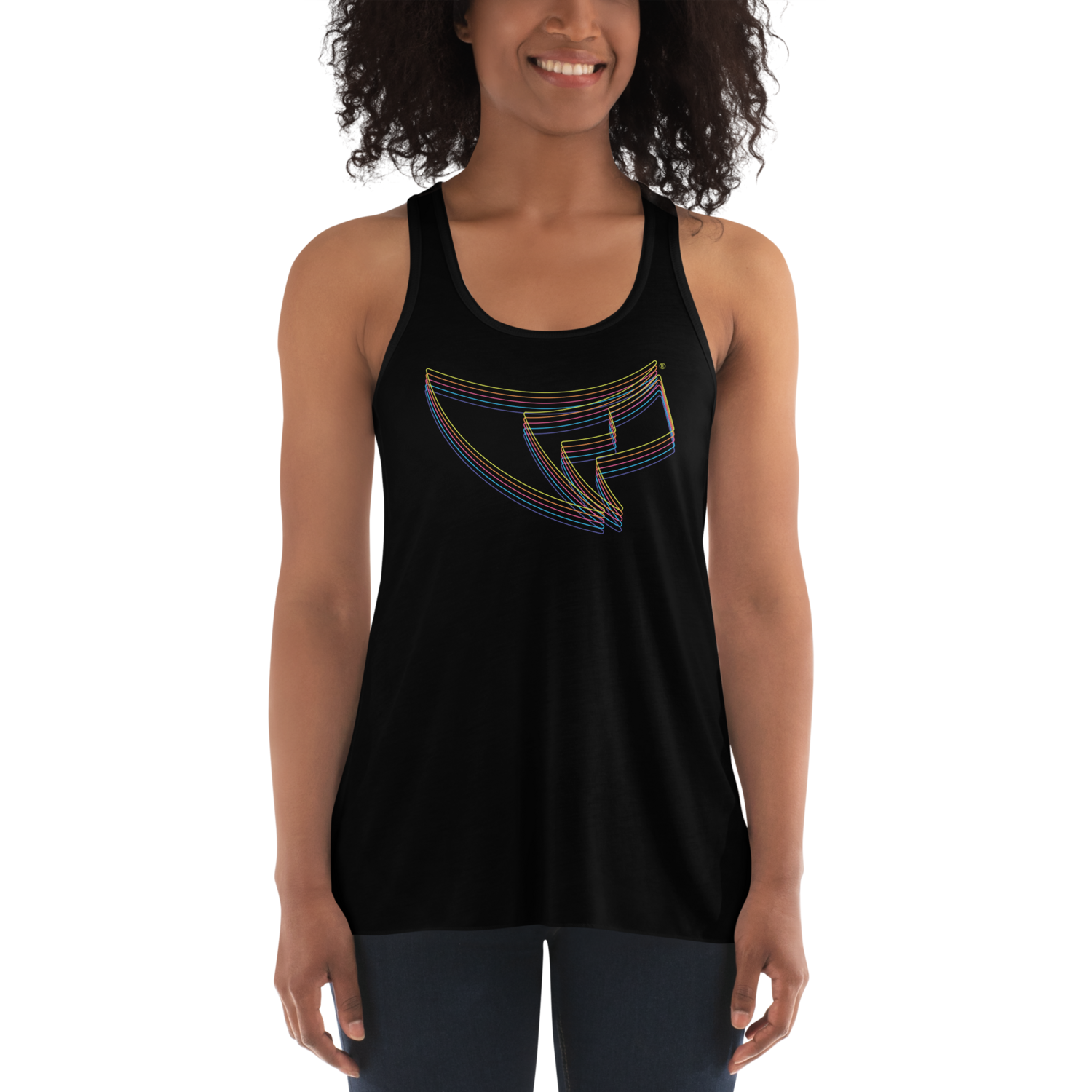 Women's Flowy Racerback Tank (Rainbow Reverberations) Women's Flowy Racerback Tank (Rainbow Reverberations)