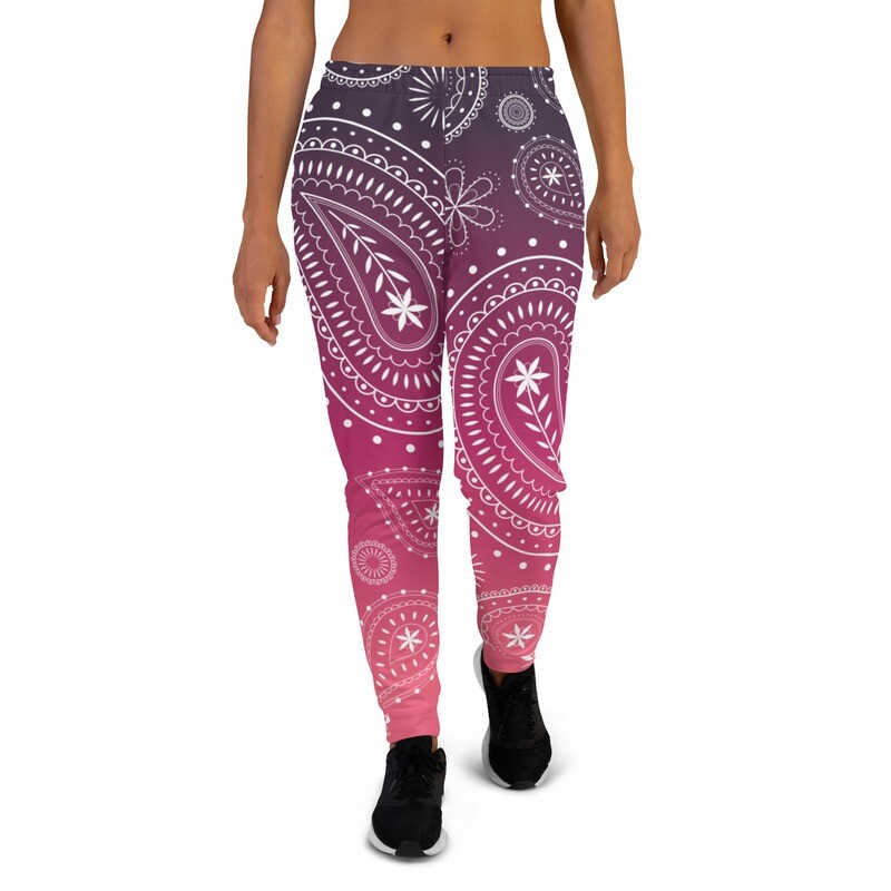 Women's Athletic Joggers (Paisley Sunset) Women's Athletic Joggers (Paisley Sunset)