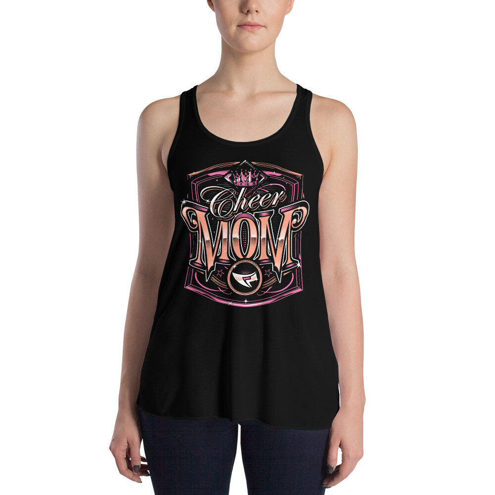 Women's Flowy Racerback Tank (Cheer Mom Royal) Women's Flowy Racerback Tank (Cheer Mom Royal), Color: Black, Size: XS