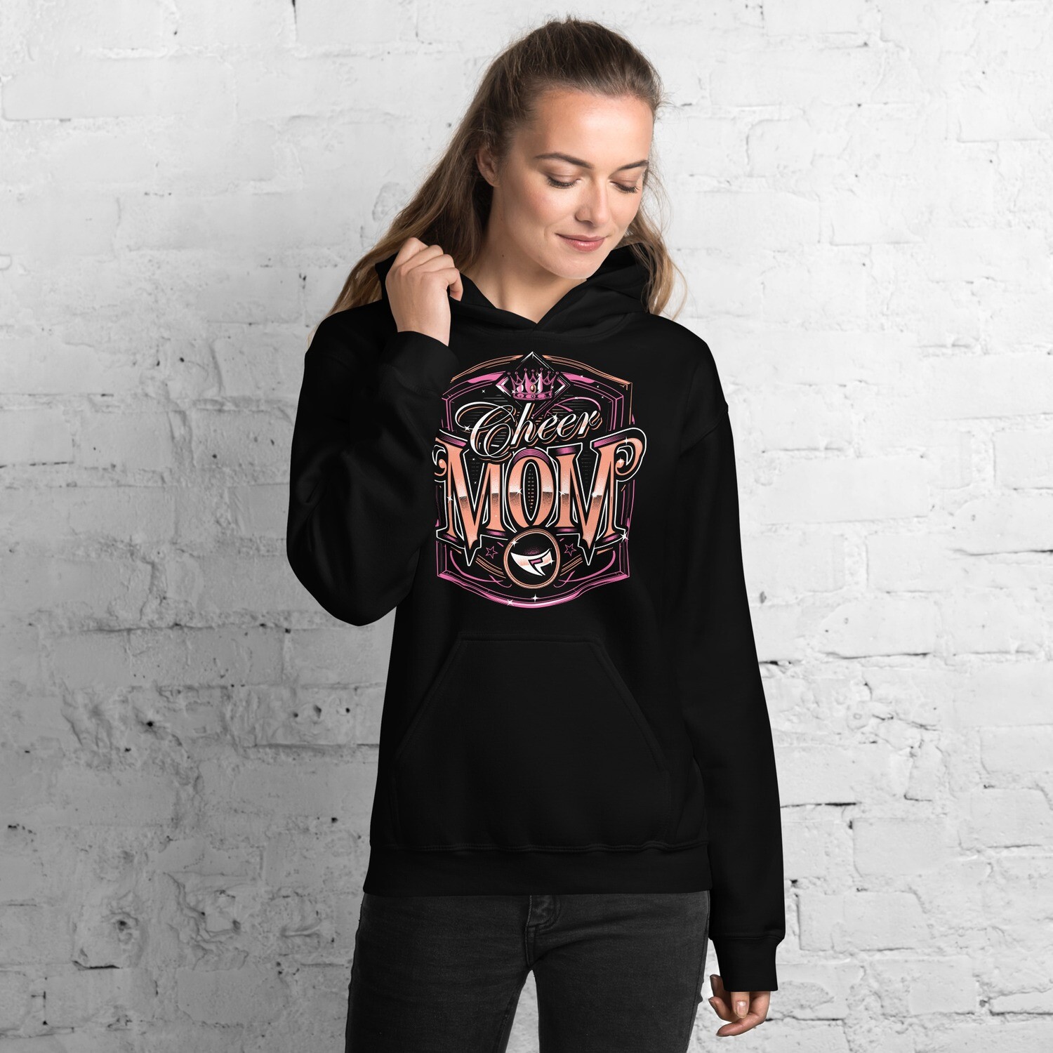 Unisex Hoodie (Cheer Mom Royal) Unisex Hoodie (Cheer Mom Royal), Color: Black, Size: S