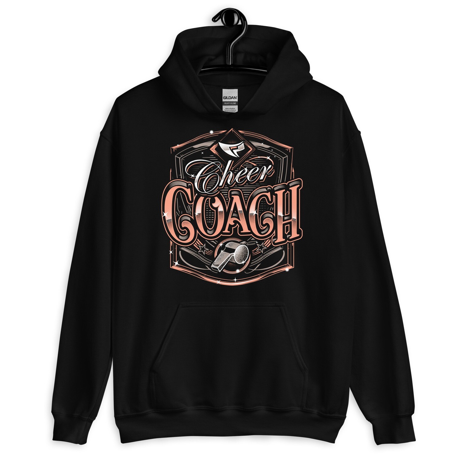 Unisex Hoodie (Cheer Coach Royal) Unisex Hoodie (Cheer Coach Royal), Color: Black, Size: S