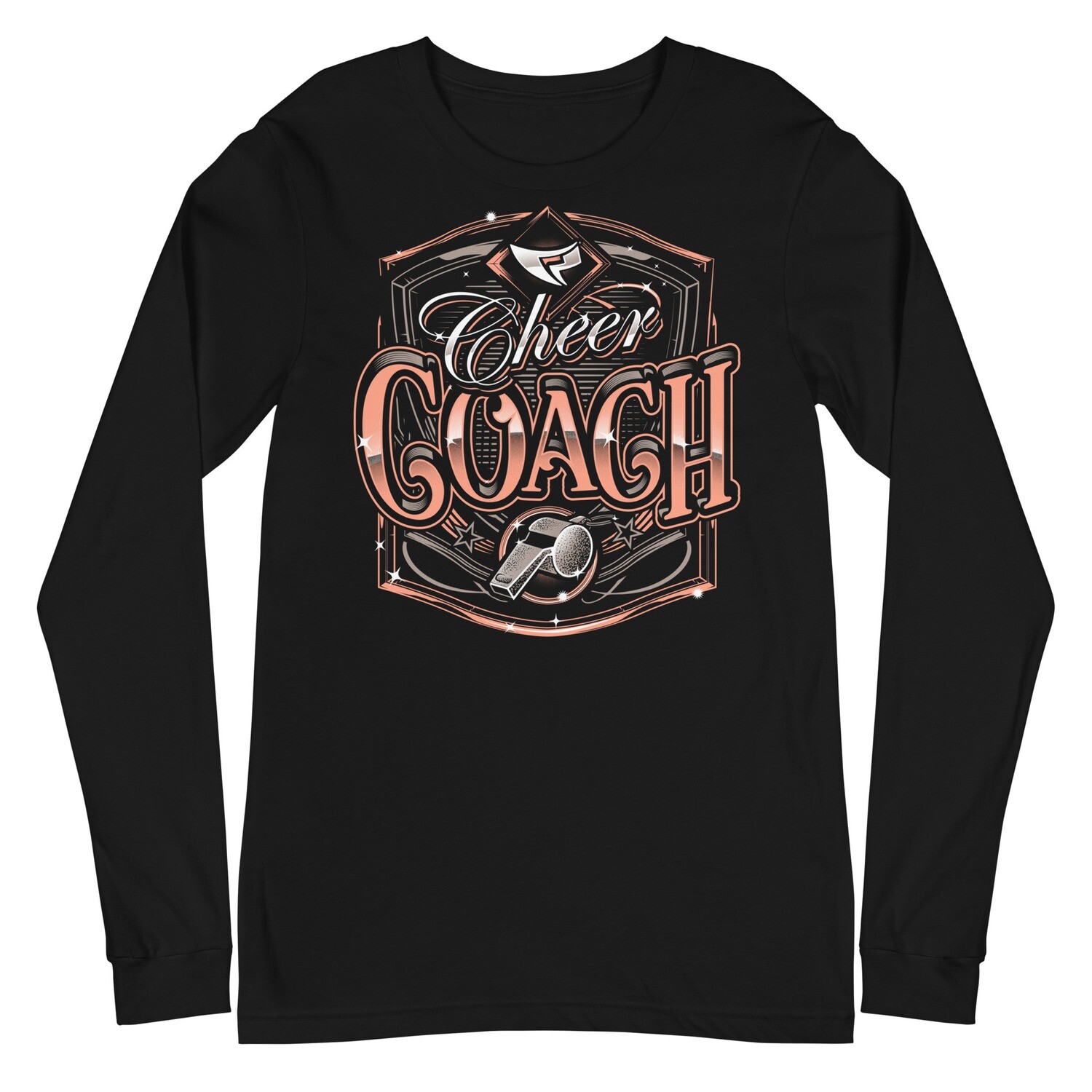 Unisex Long Sleeve Tee (Cheer Coach Royal) Unisex Long Sleeve Tee (Cheer Coach Royal), Color: Black, Size: XS