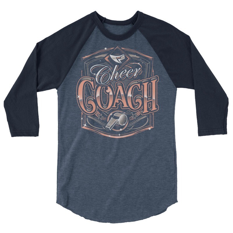 Unisex 3/4 sleeve Raglan Shirt (Cheer Coach Royal) Unisex 3/4 sleeve Raglan Shirt (Cheer Coach Royal)