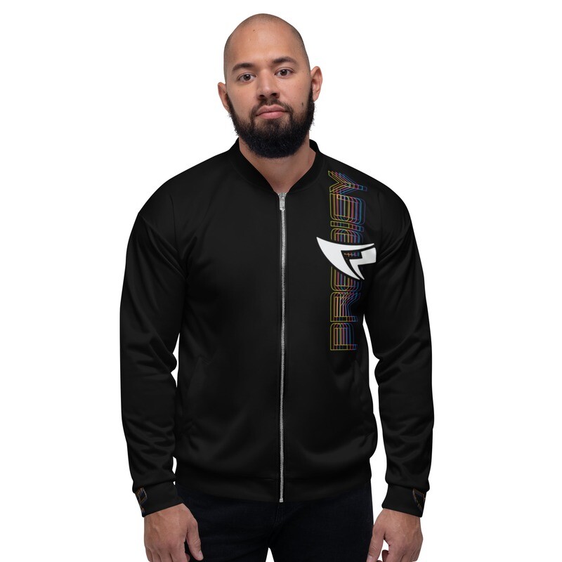 Men's Unisex Bomber Jacket (Rainbow Reverb) Men's Unisex Bomber Jacket (Rainbow Reverb)