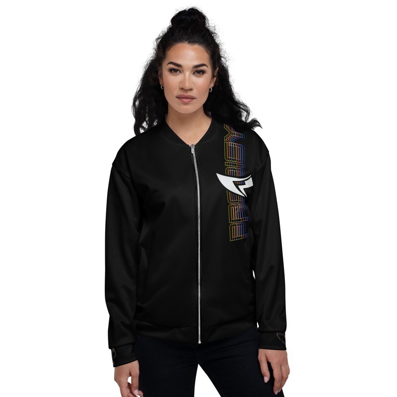Women Unisex Bomber Jacket (Rainbow Reverb) Women Unisex Bomber Jacket (Rainbow Reverb)