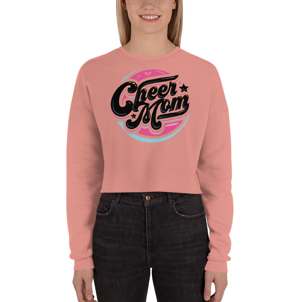 Crop Sweatshirt (Cheer Mom Retro) Crop Sweatshirt (Cheer Mom Retro), Color: Mauve, Size: S