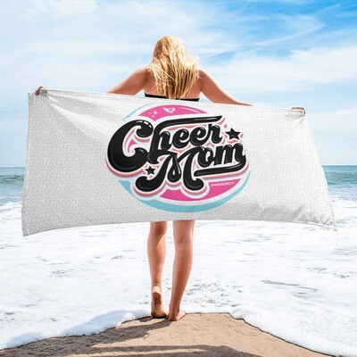 Beach Towel (Cheer Mom Retro)