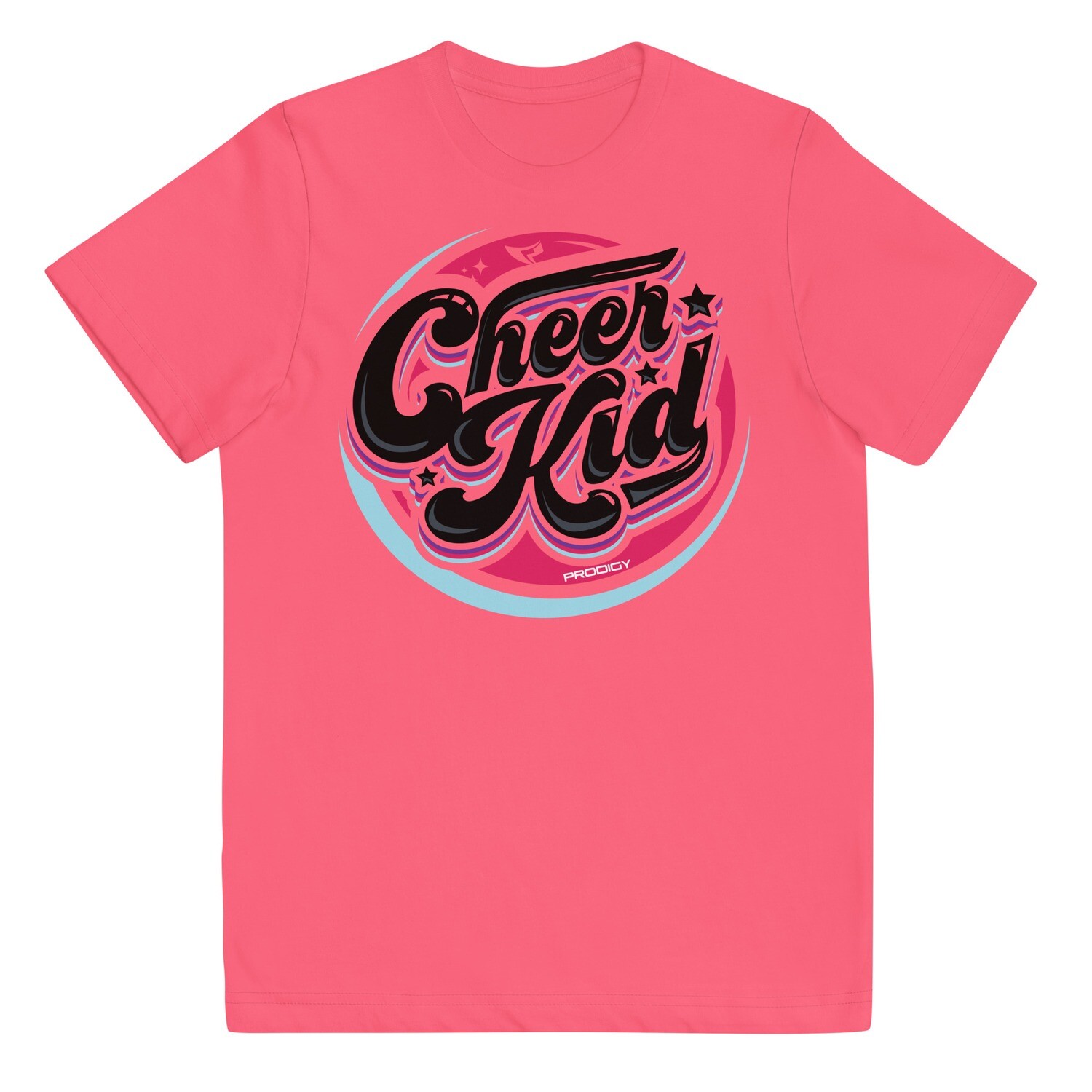 Youth Jersey T-shirt (Cheer Kid Retro) Youth Jersey T-shirt (Cheer Kid Retro), Color: Hot Pink, Size: XS