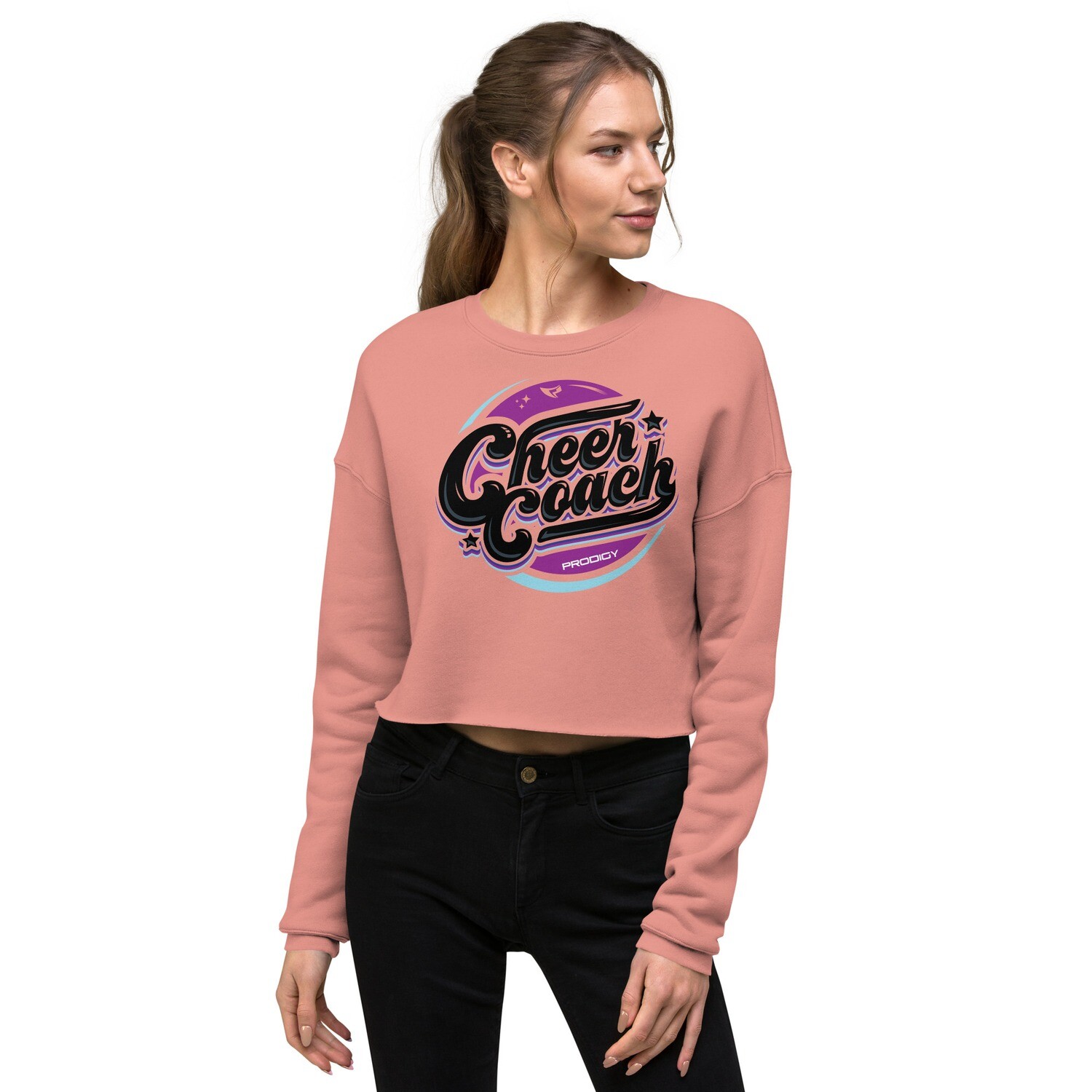 Crop Sweatshirt (Cheer Coach Retro) Crop Sweatshirt (Cheer Coach Retro), Color: Mauve, Size: S