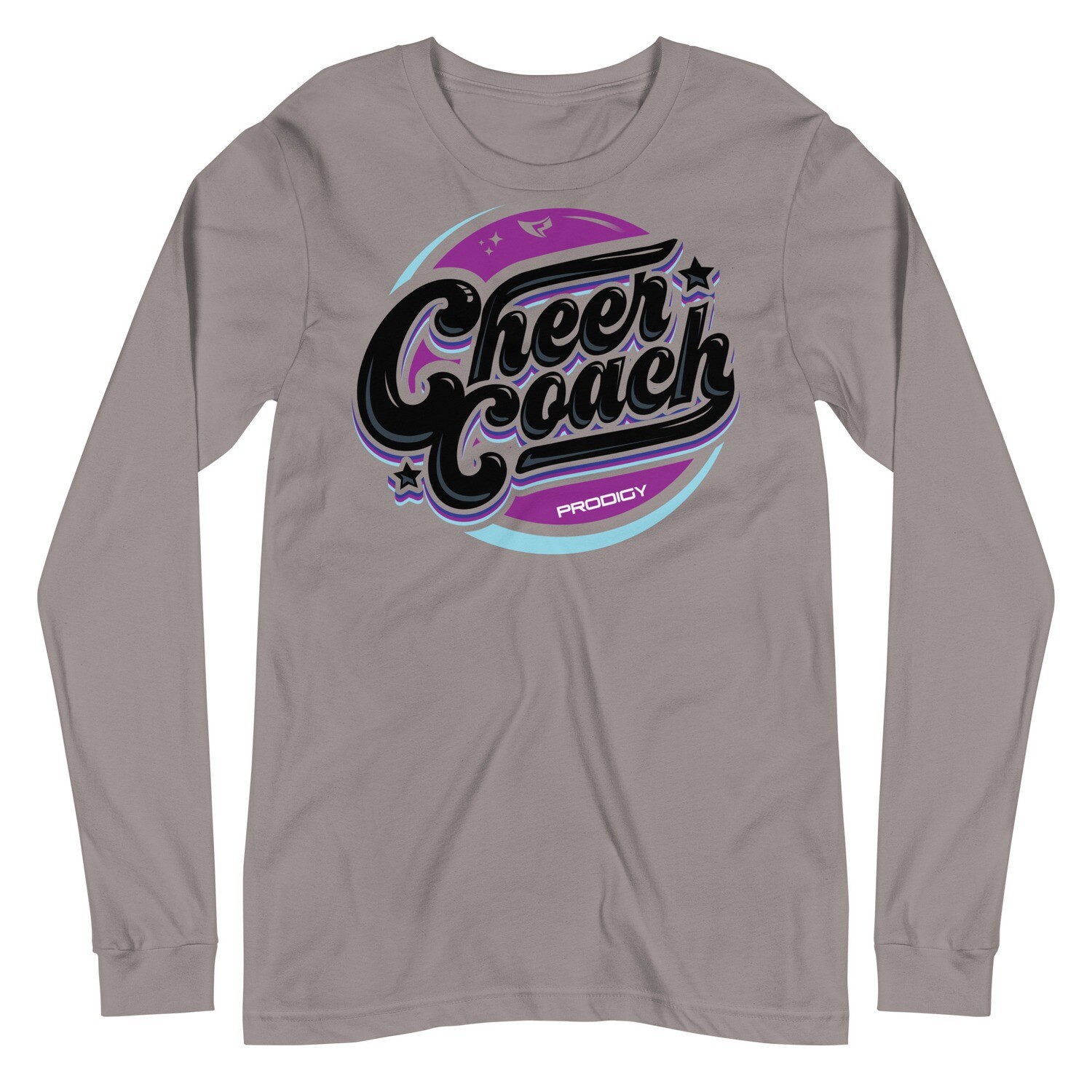 Unisex Long Sleeve Tee (Cheer Coach Retro) Unisex Long Sleeve Tee (Cheer Coach Retro), Color: Storm, Size: XS