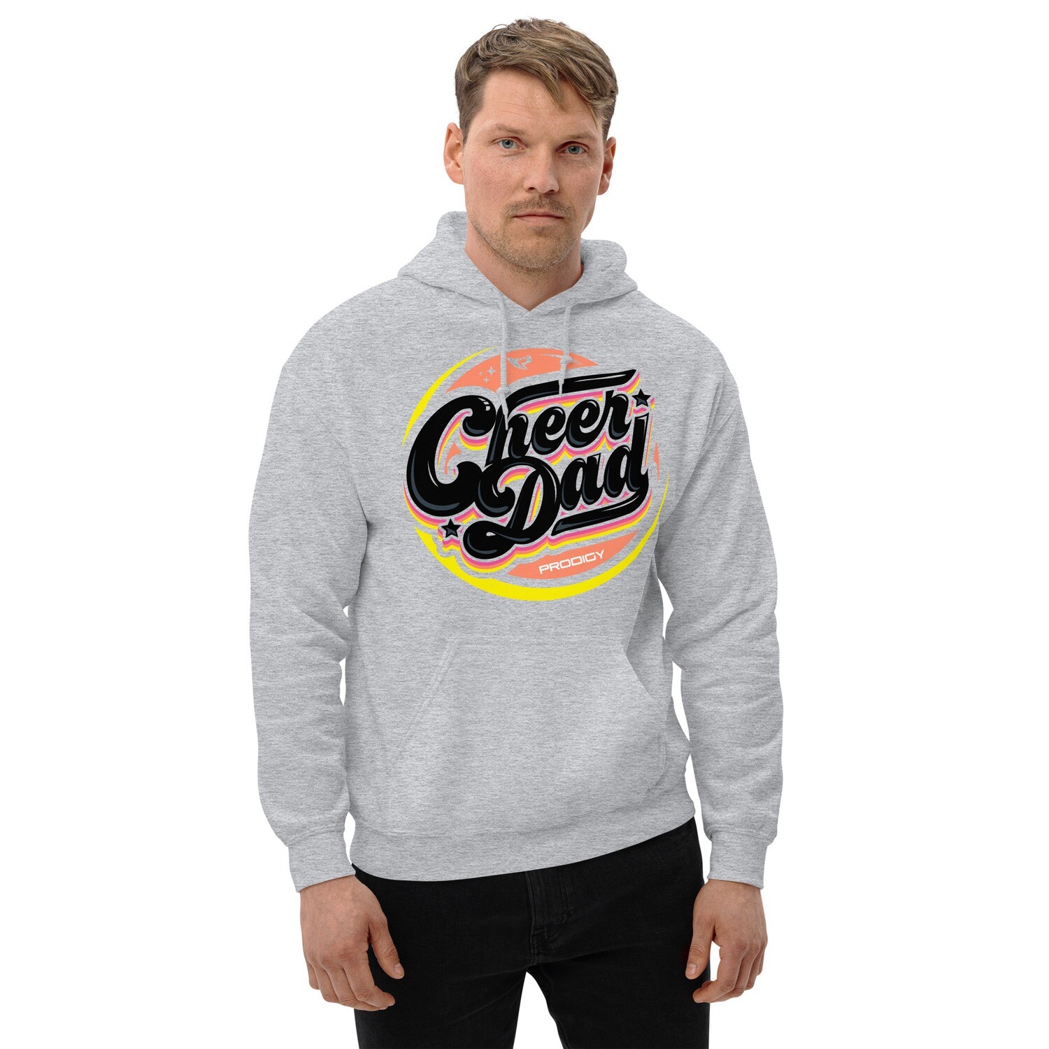 Unisex Hoodie (Cheer Dad Retro) Unisex Hoodie (Cheer Dad Retro), Color: Sport Grey, Size: S