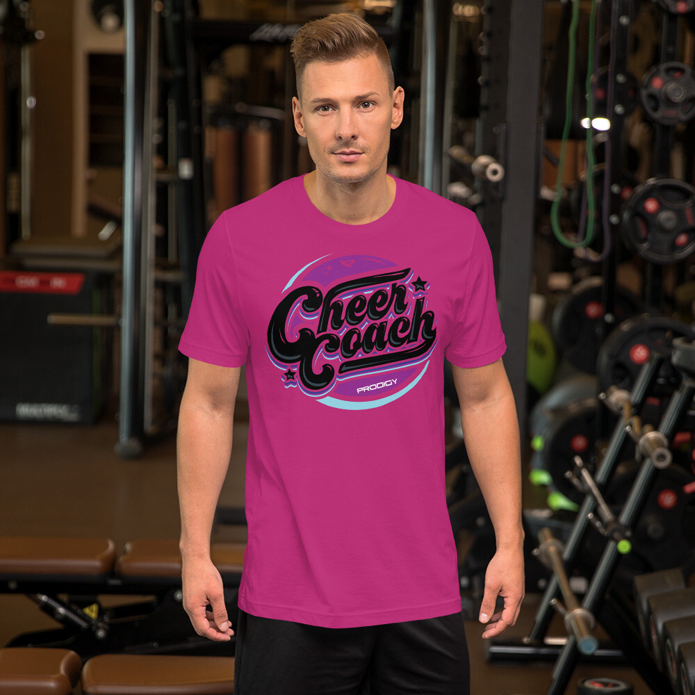 Unisex T-shirt (Cheer Coach Retro) Unisex T-shirt (Cheer Coach Retro), Color: Berry, Size: S