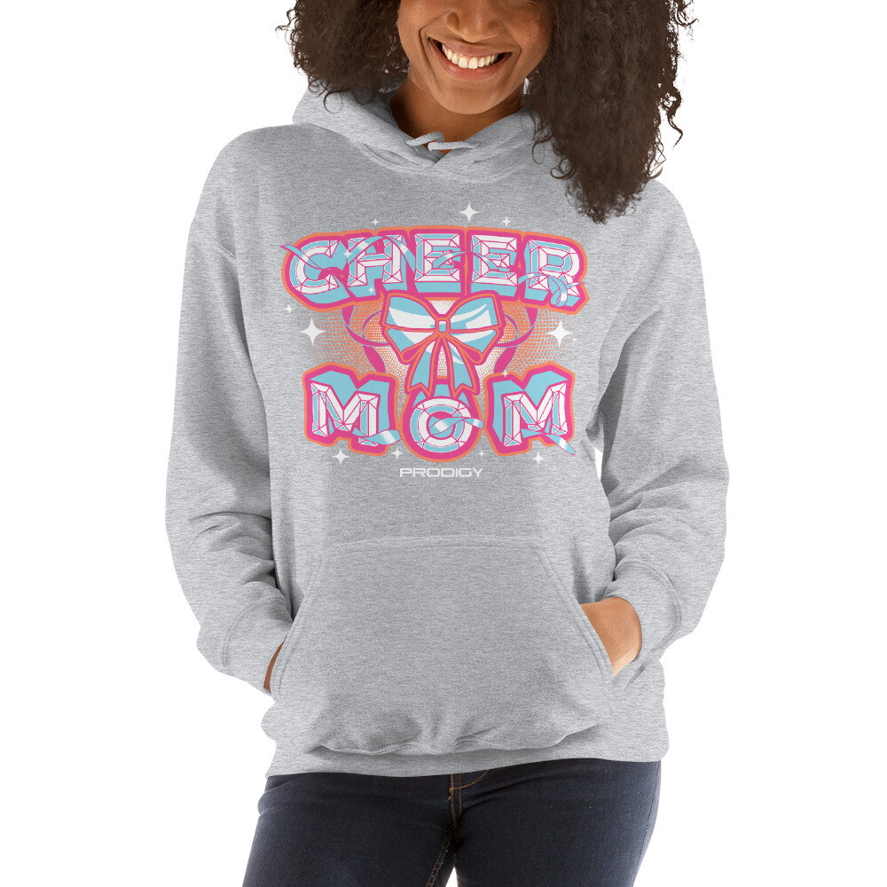 Unisex Hoodie (Cheer Mom Bow) Unisex Hoodie (Cheer Mom Bow), Color: Sport Grey, Size: S