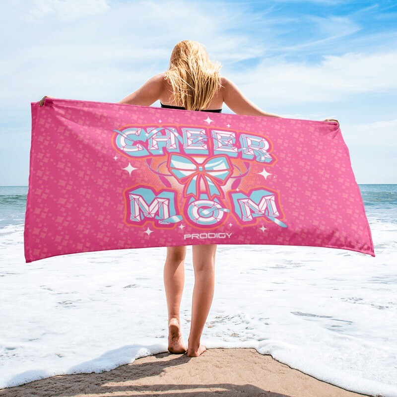 Beach Towel (Cheer Mom Bow)