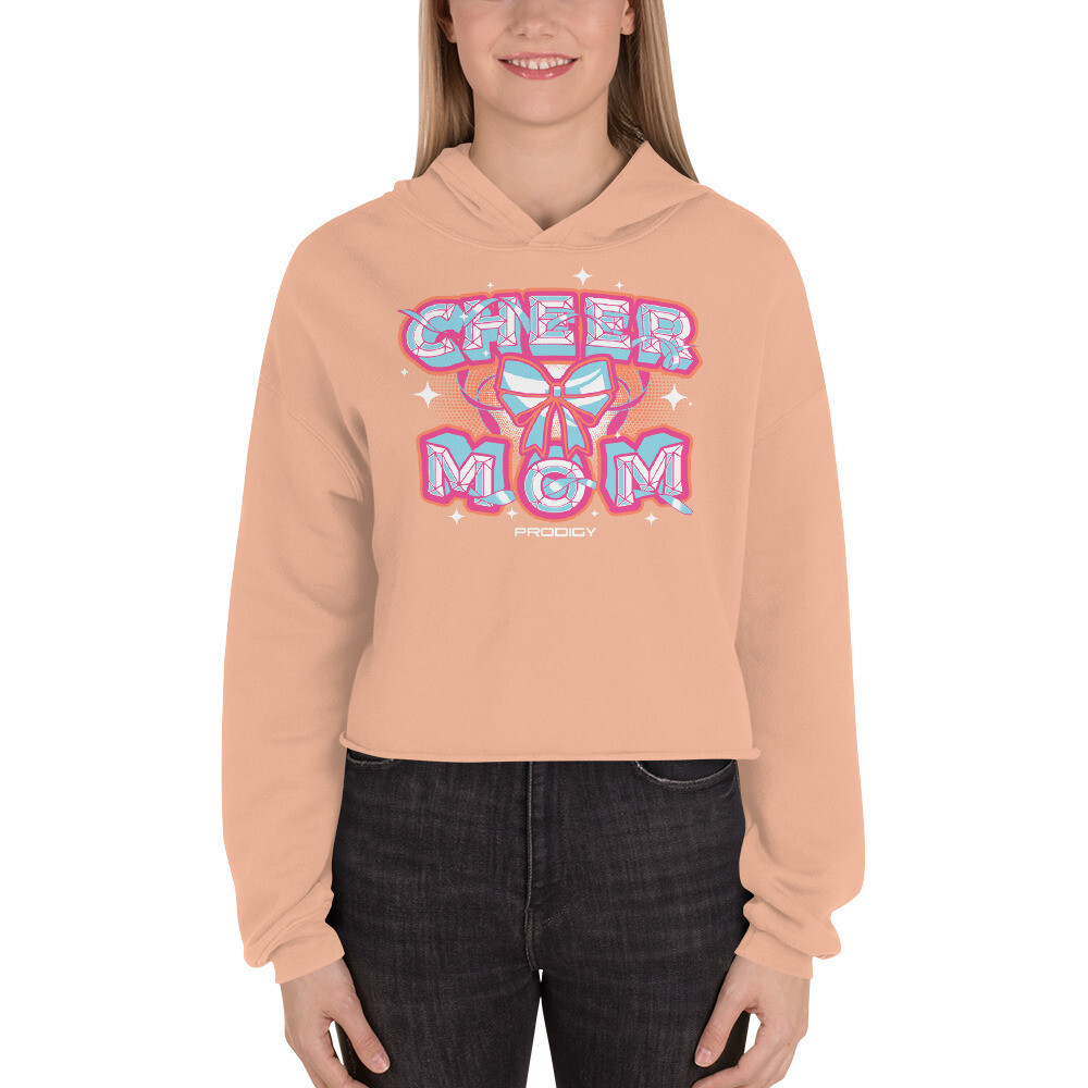 Crop Hoodie (Cheer Mom Bow) Crop Hoodie (Cheer Mom Bow), Size: S