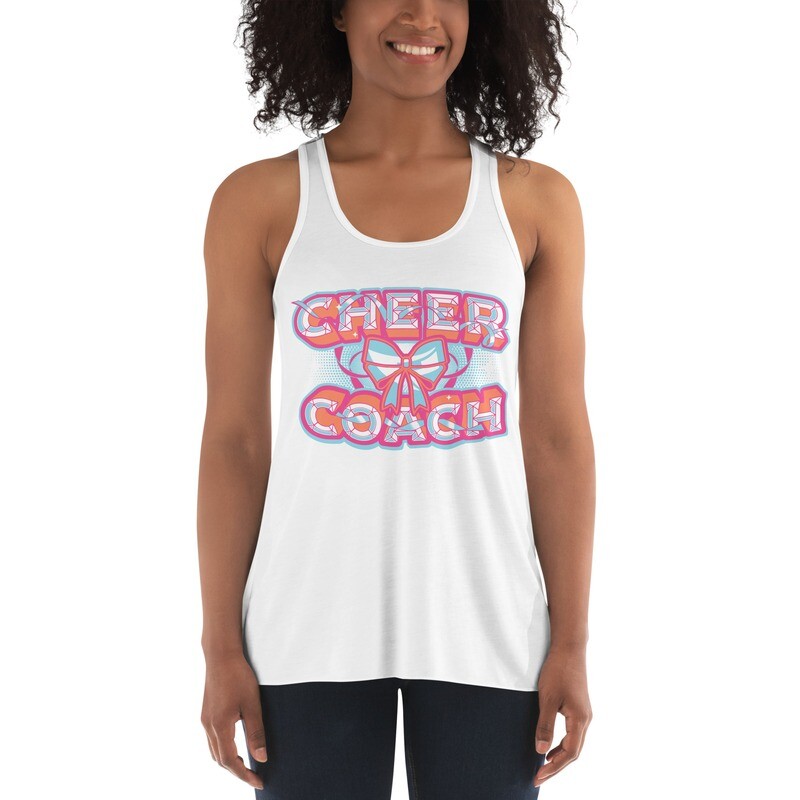 Women's Flowy Racerback Tank (Cheer Coach Bow) Women's Flowy Racerback Tank (Cheer Coach Bow)