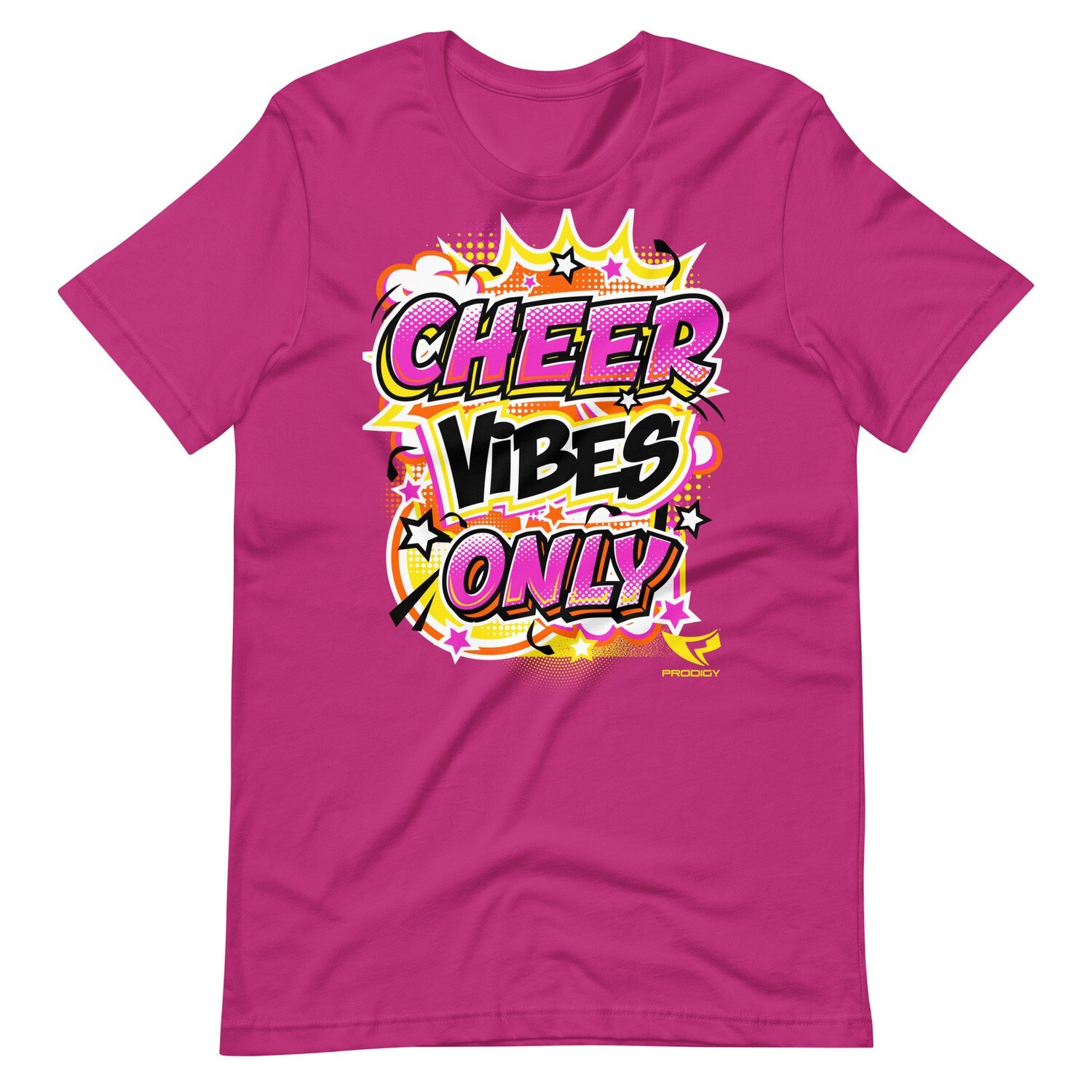 Unisex T-shirt (Cheer Vibes Only) Unisex T-shirt (Cheer Vibes Only), Color: Berry, Size: S