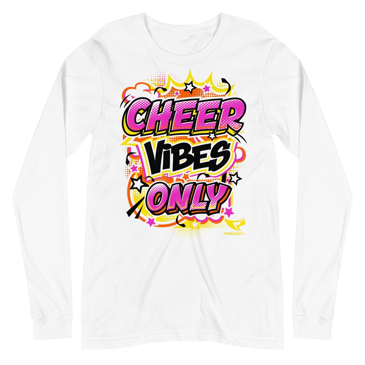 Unisex Long Sleeve Tee (Cheer Vibes Only) - Athletic Heather, White